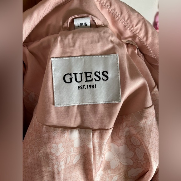 Women’s GUESS Trench Coat Blush Pink Sz Large - Picture 8 of 15